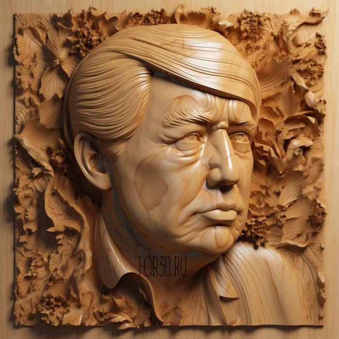 Donald Trump 2 stl model for CNC